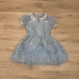 Vintage Miu Miu Blue Ruffled Dress with Collar